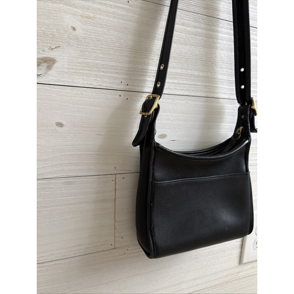 Vintage Coach 9997 Mini Black Legacy Zip Black Leather Bag Gold Hardware